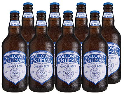 Hollows & Fentimans Alcoholic Ginger Beer - 4% Vol - All Natural - Botanically Brewed Craft Beer - Infused with Natural Ginger Root - 8 x 500ml