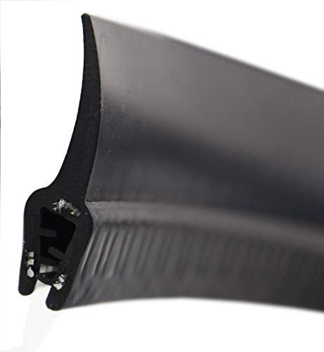 DF6 Dichtungsprofil von SMI-Kantenschutzprofi - Klemmbereich 1-2,5 mm - mit Dichtung oben aus EPDM Moosgummi - Fahnendichtung - einfache Montage selbstklemmend ohne Kleber (3 m)