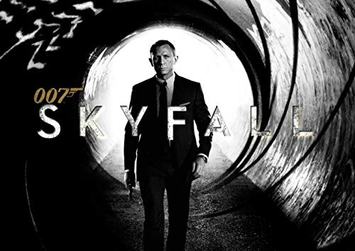 James Bond Daniel Craig Skyfall A4 oinramad brittisk hemlig tjänsteagent film bio filmstjärna svart och vit affisch berömd kostym bild sovrum konstverk tryck foto väggdekoration omtryck