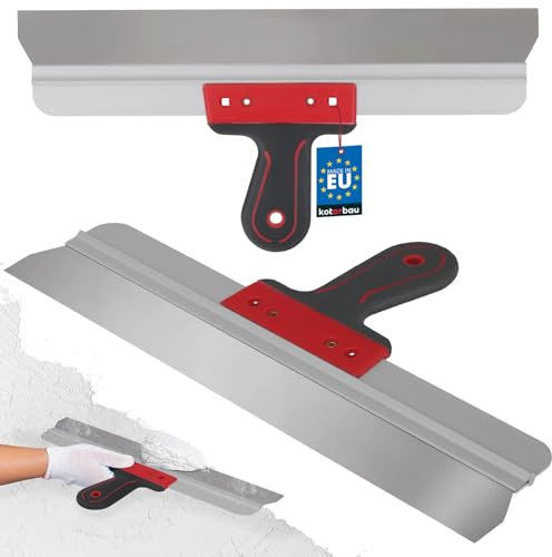 KOTARBAU® - Spatola per superfici in acciaio inox, 450 mm, per l'applicazione di stucco o intonaco
