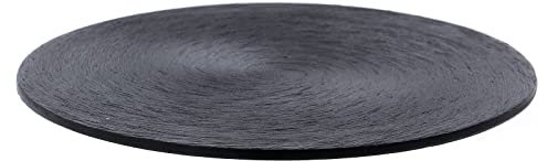 Holyart Piatto portacandele in alluminio Nero