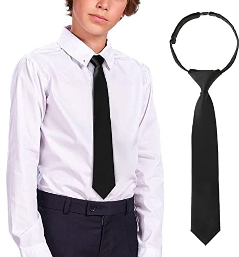 Kajeer Kids Boys Ties Neckties Adjustable - Pre-tied Toddler Tie Solid Color Buckle Ties for Boys Girls