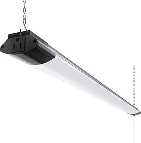 Barrina BS84 LED Shop Light for Garage, 10000LM, 84W, 4FT, 5000K Linkable Light Fixture for Workshop, Basement, Hanging or Flush Mount, Heat Dissipation with Pull Chain Switch, ETL,1 Pack