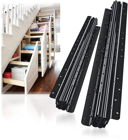 Undermount Heavy Duty Drawer Runners Slides Full Extension Bottom Mounted 400 600 800 1000 MM Hidden Under Ball Bearing Rails Track Guide Glide 120 KG 1 Pair (Bottom Mount, 600-1450mm)