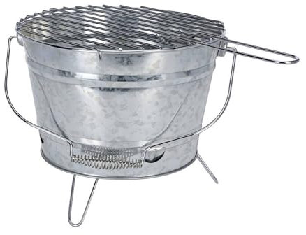 Well Home Cubo barbacoa acabado en Zinc sobre 3 pies Plegables con asa