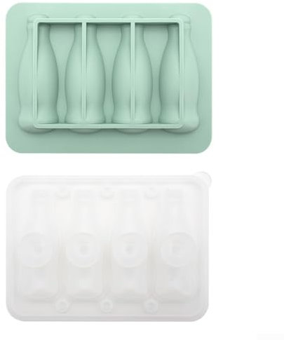 Rolig och funktionell flaskformad iskubstillverkare med bekväm lockdesign (grön)