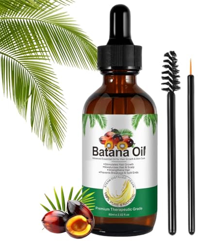 Batana Olio per la crescita dei capelli, 60 ml, 100% puro e naturale, con profumo seducente, siero per la crescita dei capelli per uomini e donne, per capelli lisci, forti e curati