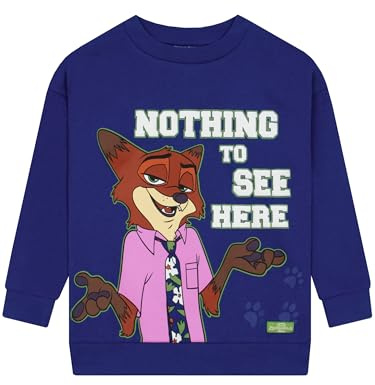 Disney Felpe Bambini, Felpe Zootropolis per Ragazzi, Pullover Nick Wilde per Bambini, Abbigliamento in Cotone per Ragazzi 9-10 Anni