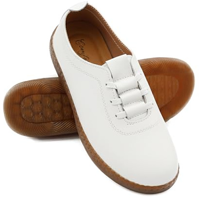 Zerimar Zapatos Cordones para Mujer - Calzado Elegantes y Cómodas - Calzado Femenino con Estilo y Confort - Blanco, Talla 38