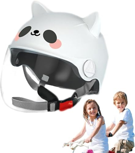 Casco Da Moto Per Bambini, Bambine E Bambini, Casco Kid Jet Con Visiera, Casco Da Bicicletta Per Bambini, Sgancio Rapido, Rimovibile, Lavabile, 48-55 Cm 3,48~55cm