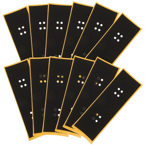 TOMETURE 12 Pezzi Nastro Antiscivolo per Skateboard da Dita Nero, Adesivo Forte e Facile da Applicare, Accessori in Carta e Schiuma per Mini Fingerboard