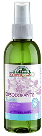 Corpore Sano - Desodorante en Spray Tomillo y Salvia, Natural, Elimina Mal Olor, Hasta 24h de Protección, Extracto Bio Certificado, Vegano, Sin Parabenos, Siliconas, Aluminio, ni Triclosán, 150ml