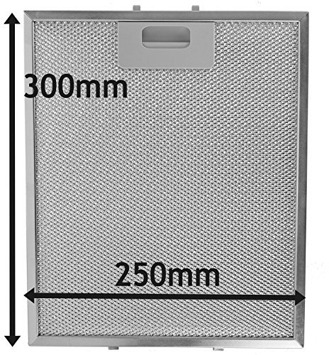 SPARES2GO Universal Cooker Hood Metal Mesh Grease Filter for Kitchen Extractor Fan Vent (Silver, 300 x 250 mm)