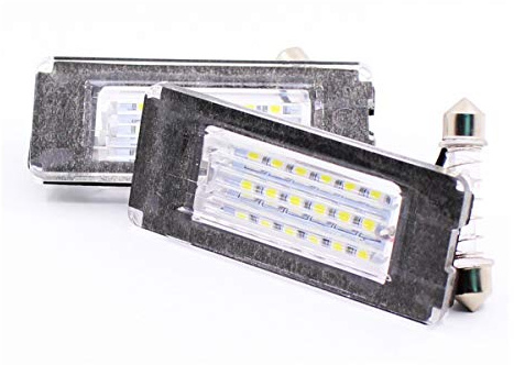 GOFORJUMP 2pcs / Lot 18LED 3528SMD luz de la Placa de matrícula para B/MW Mini Cooper R56 Blanco Brillante