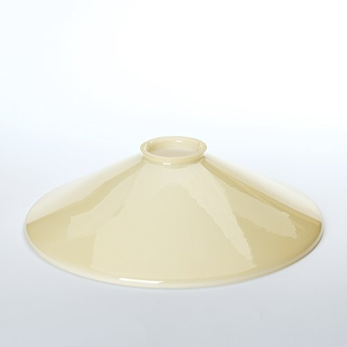 Paralume in vetro color champagne lucido, Ø 25 cm, con bordo per attacco E27