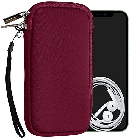 kwmobile Handytasche für Smartphones L - 6,5 - Neopren Handy Hülle Rot - Handy Tasche 16,5 x 8,9 cm Innenmaße