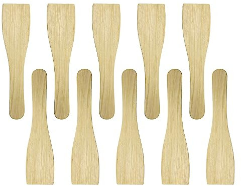 10 x Raclette Espátula, Espátula de Madera para Cocina, 20x 5cm Rasqueta/Espátula, Pala de Madera Natural, Pala de Barbacoa, Sartén Antiadherente, Pala de Madera Resistente al Calor para Cocinar