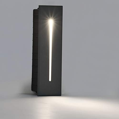 Topmo-plus 3W LED Bodeneinbauleuchte Strahler Leuchte Bodenstrahler Aluminium Wand-Treppenlicht eckig mit Leuchtmittel wasserdicht weiß IP65 (3W rechteckig grau/naturweiß)
