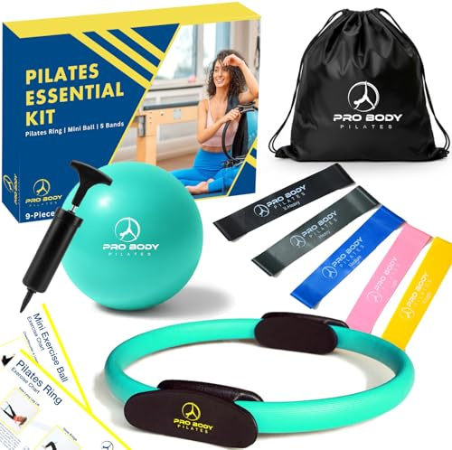 ProBody Pilates ring cirkel, fitnessring magisk cirkel, pilatesring 35 cm för lårträning, yogaring lårtoner, inre låsträningsutrustning för kvinnor, pilatesutrustning lårmästare (Aqua)