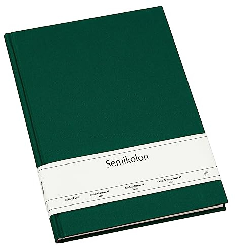 Semikolon 364082 Notizbuch Classic A4 liniert - 176 Seiten, cremeweißes Papier - Lesezeichen - forest grün
