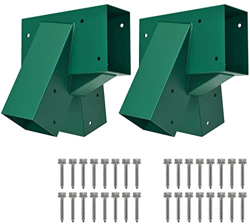 BeneLabel A-Frame 2 Swing Halterungen, Heavy Duty Steel Playground Klettergerüst Hardware mit Montagematerial, DIY Schaukel Endhalterung Kit für 2 (95 x 95mm) Beine & 1 (147 x 95mm) Balken, Grün