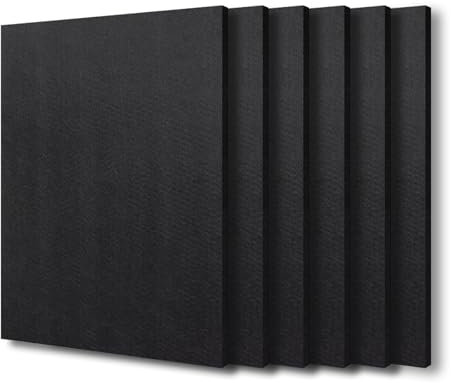 BXI Schallabsorber Akustikplatten-40 x 30 x 0,9 cm, 6 Stück hochdichtes Akustik-Absorptionspaneel, Schallabsorbierende Paneele zur Reduzierung von Echo und Nachhall, Anheftbare Akustikpaneele für Wand