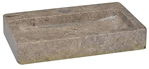 ARKEM Lavello a Parete Grigio 38x24x6,5 cm in Marmo,Lavello Cucina, Lavandino Cucina,Lavabo Cucina ad Incasso