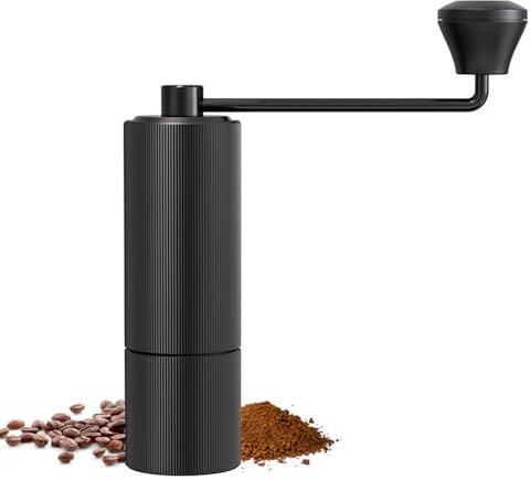 Macinacaffè Manuale, macina a mano con macina in acciaio inox per aeropress, French Press, Drip, Espresso, capacità 25 g