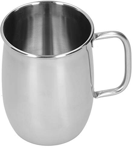 Aoveew Chope à bière 1000 ml en acier inoxydable, tasse à vin, tasse à eau avec bouche lisse et poignée ergonomique