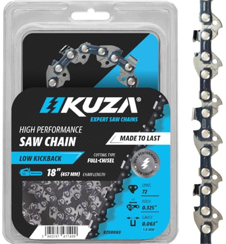 Cadena de motosierra de 45 cm, 18 pulgadas, 0,325 pulgadas, 72TG, apta para Alpina, Black&Decker, Bosch, Xtreme, Dolmar, Echo, Hitachi, Homelite, Husqvarna, John Deere, Jonsered, McCulloch, Ryobi, STI
