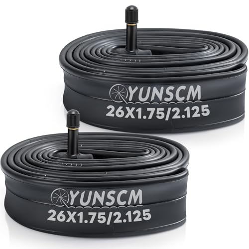 26 Bike Tubes 26x1.75/1.95/2.0/2.10/2.125 AV Schrader Valve 26 Bicycle Tubes Compatible with 26 x 1.75 26 x 1.95 26 x 2.0 26 x 2.10 26 x 2.125 Mountain Bike Tire Tubes-2-PCS