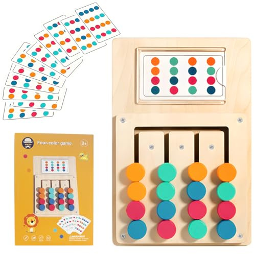 Montessori Giocattoli a partire dai 3 4 anni – Puzzle scorrevole in legno – Colori assortiti Gioco educativo per promuovere la logica e le abilità motorie – Giocattolo educativo per bambini, anziani e