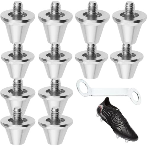 Lot de 12 Crampons universels M5 – Crampons de Rechange à Visser pour Chaussures de Football, Rugby et américain – Stables et antidérapants, adaptés aux terrains naturels ou synthétiques (Aluminium)