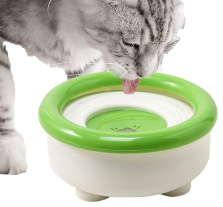 Cuenco a Prueba de derrames, alimentador de Agua Flotante, diseño de Disco de 3,54 Pulgadas para Gatos, Perros, Cachorros, Conejos, Material de Base Antideslizante, Accesorio de alimentación
