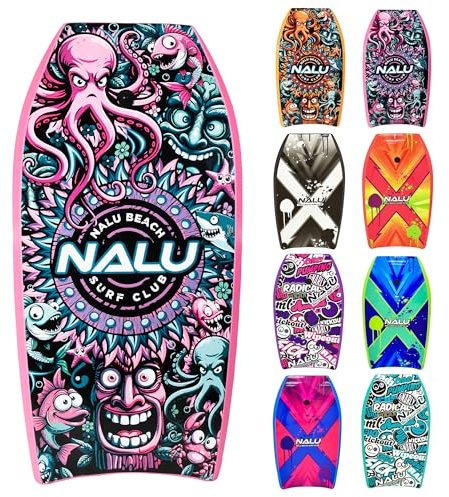 Nalu Tabla de bodyboard con correa - Tabla de cuerpo con cola creciente y núcleo XPE