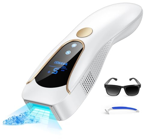 Depiladora Laser IPL con Función de Refrigeración 999,900 Flashes, Blanco