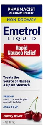 Emetrol Nausea and Upset Stomach Relief Liquid Medication, Cherry - 4 oz Bottle