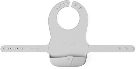 Everyday Baby Faltbares Silikonlätzchen - Babylätzchen - Silikonlätzchen - faltbar - abwischbar - wasserdicht - Auffangschale - grau