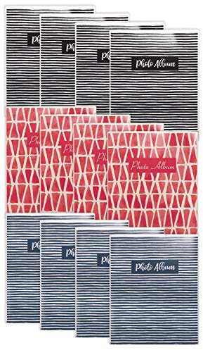 36 Photo Mini Photo Album, 4 x 6 Inch, Pack of 12, Flexible Cover with Removable Decorative Inserts, Clear View Front Cover, by Better Office Products, 12 Pack