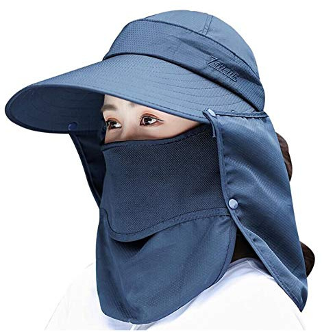 DRIONO Wide Brim Sun Hat – Multifunctional UPF 50 Protection Bucket Fishing Hat Cap (Navy)