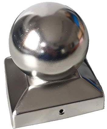 Sunload Pfostenkappe Edelstahl quadratisch mit Kugel 2 Stück (91x91mm)