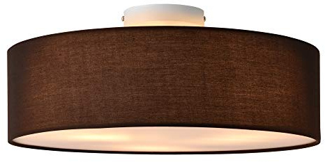 lux.pro Plafonnier Design Lampe de Plafond Stylée Moderne 3 Douille E27 Plasitque Textile Organza Diamètre de 45 cm Marron Blanc