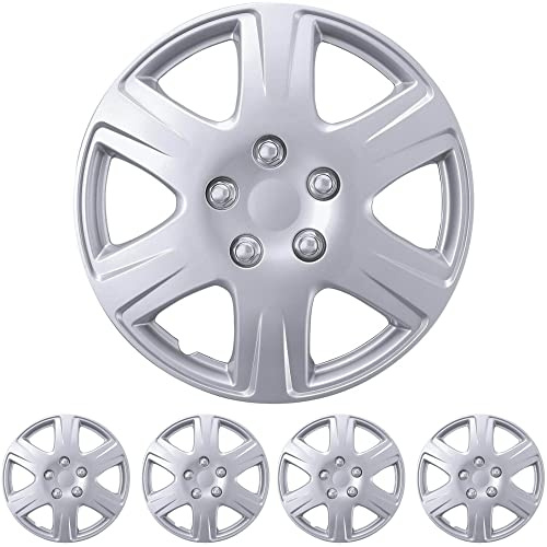 BDK 15 Inch Rims Hubcaps Automotive Car Wheel Hub Caps Wheel Covers, Snap-On Direct OEM Replacement Toyota, Honda, Nissan, Ford, Mazda, Chevrolet, Mitsubishi, Kia, Hyundai, Volvo, BMW
