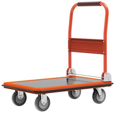 Camión con Plataforma Carro Transportador De Carro Doméstico Remolque De Entrega Express Plegable Silencioso De Plataforma Plana Ligera Carretillas de Mano con Carro móvil(Grande)