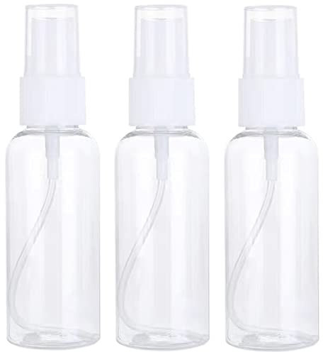 Mebamce 3pcs Small Spray Bottle 50ml Clear Empty Plastic Fine Mist Mini Spray Bottles Small Refillable Containers Liquid Dispensers