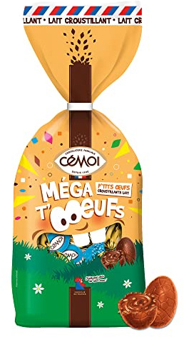 Cémoi - Sachet Œufs de Pâques Méga T'Œufs Lait Croustillant 197g