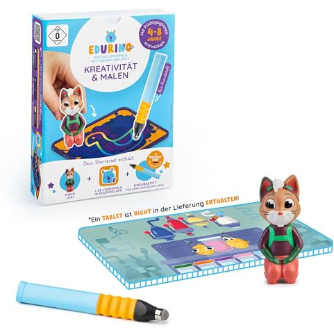 Edurino Starterset Juki Kreativität & Malen ab 4 Jahren inkl. Eingabestift | Innovatives & digitales Lernspiel | Farbenlehre & Malexperimente