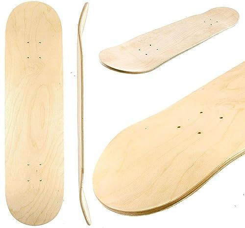1/5 Pack 8 Inch Blank Double Concave Skateboards 8-Layer Natural Skate Deck Board for DIY Art Deck Wood Maple (1)
