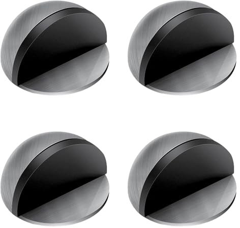 4 Anti-Kollisions-Türstopper, Bodentürstopper Aus Edelstahl, Ovaler Türstopper, Selbstklebender Türstopper, Geeignet Für Den Heim- Und Bürogebrauch