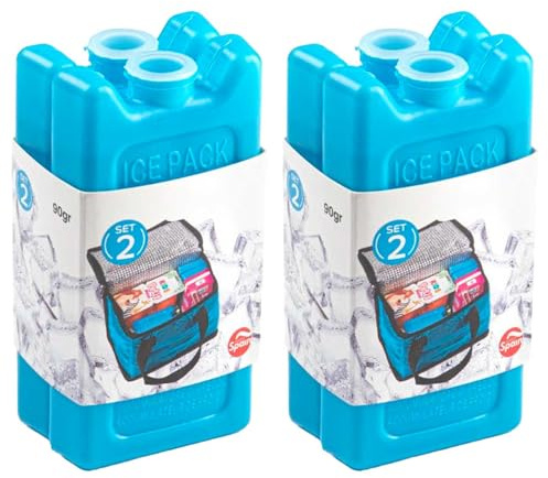 Acan Tradineur - Lot de 4 accumulateurs de froid n° 2-90 g - Fabriqué en plastique - Idéal pour maintenir la température dans votre réfrigérateur portable - 11 x 5,5 x 3 cm